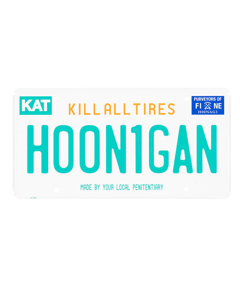 Hoonigan Florida Metal License Plate (White)