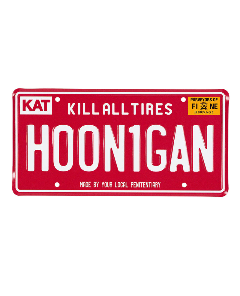 Hoonigan Arizona Metal License Plate (Red)