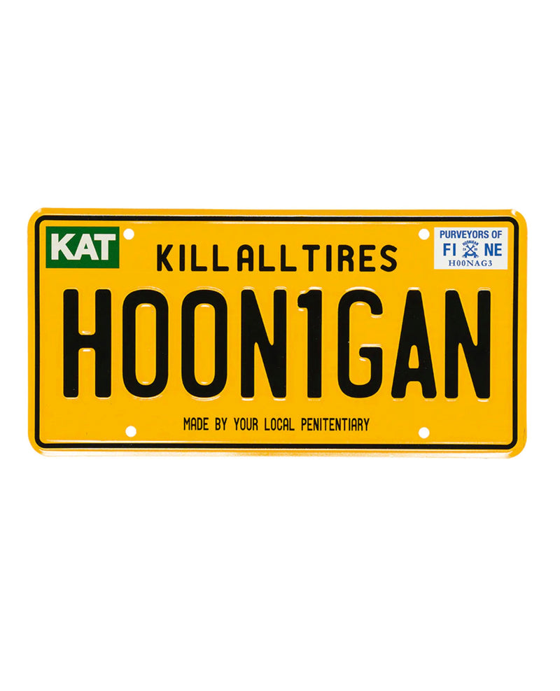 Hoonigan NY Metal License Plate (Yellow)