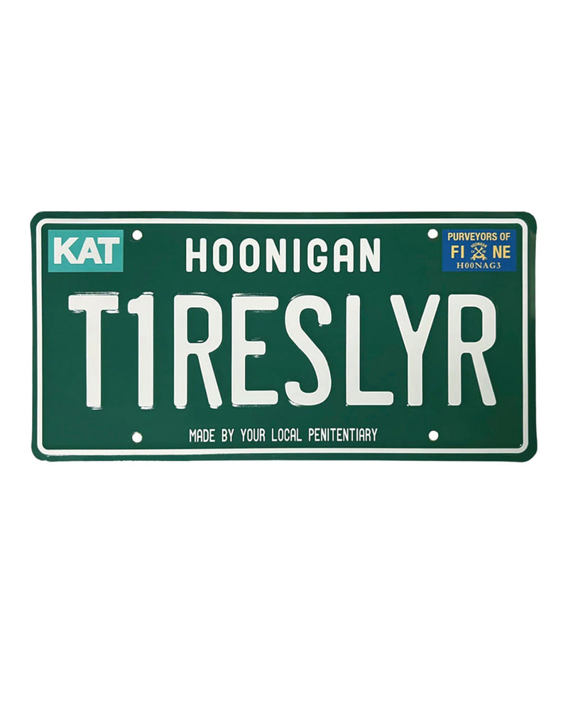 T1RESLYR Metal License Plate (Green)